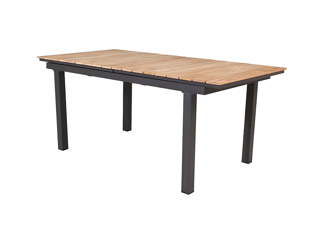 Mexico Table de salle à manger avec extension supplémentaire, 160, 240 cm, noir, naturel.