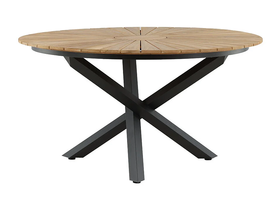 Table de Jardin Ronde "Mexico" 140cm Naturel & Noir