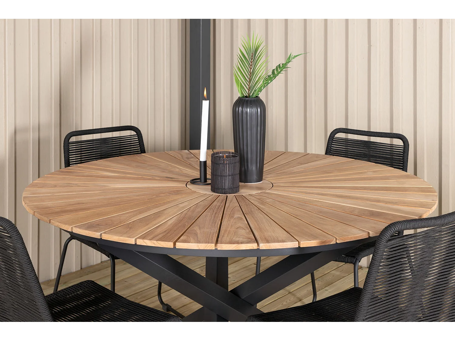 Mexico eettafel tuin Ø140 cm zwart, natuur.