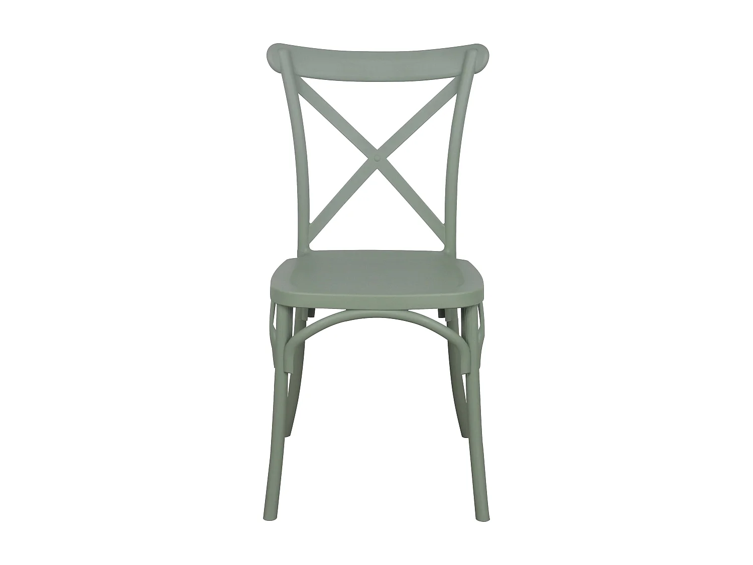Lot de 4 chaises de terrasse en plastique vert sauge