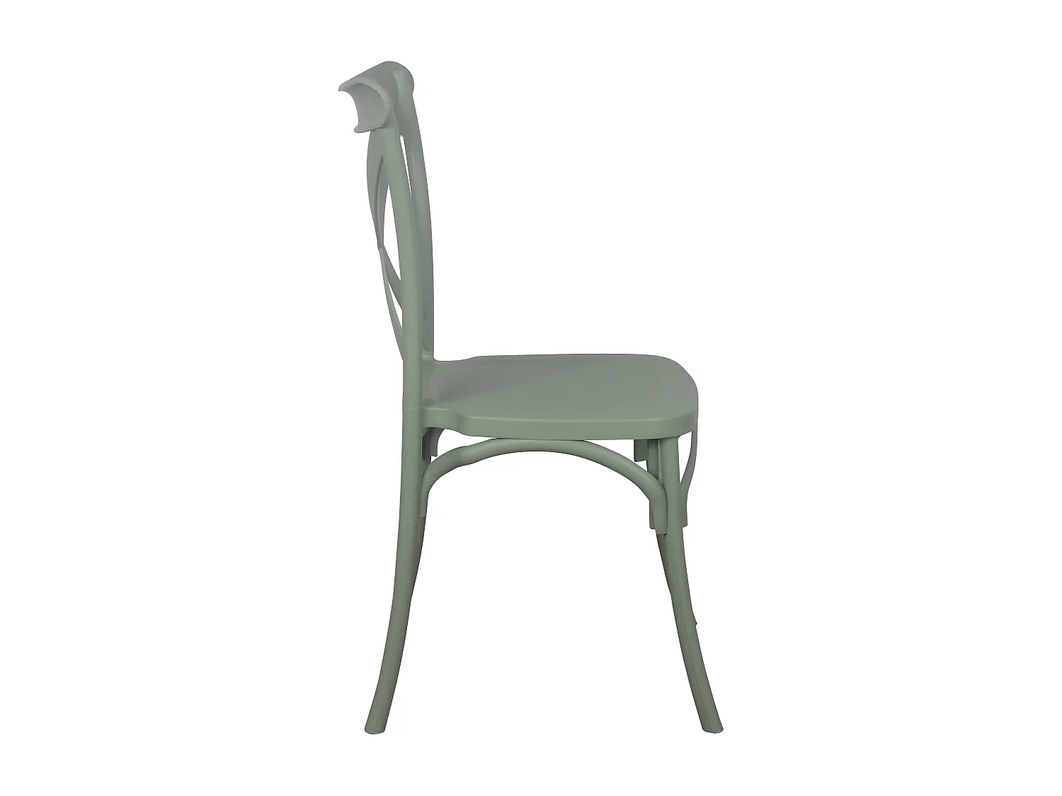 Lot de 4 chaises de terrasse en plastique vert sauge