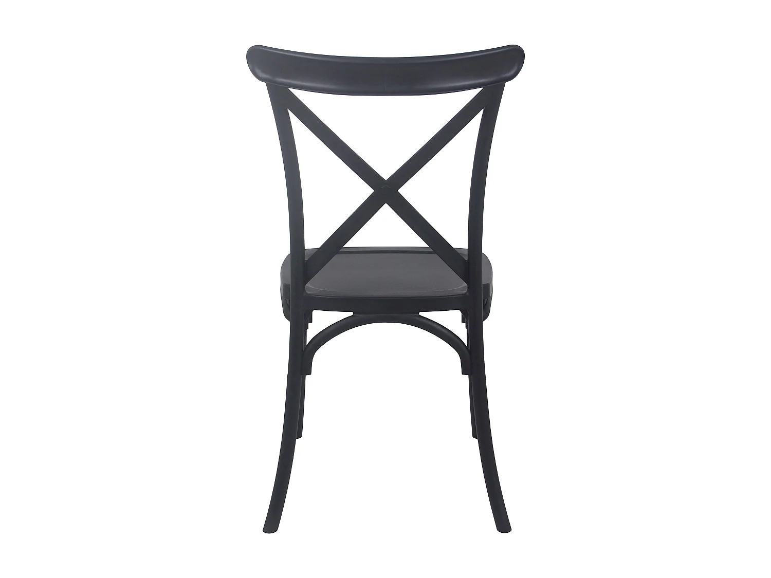 Lot de 4 chaises de terrasse en plastique noir