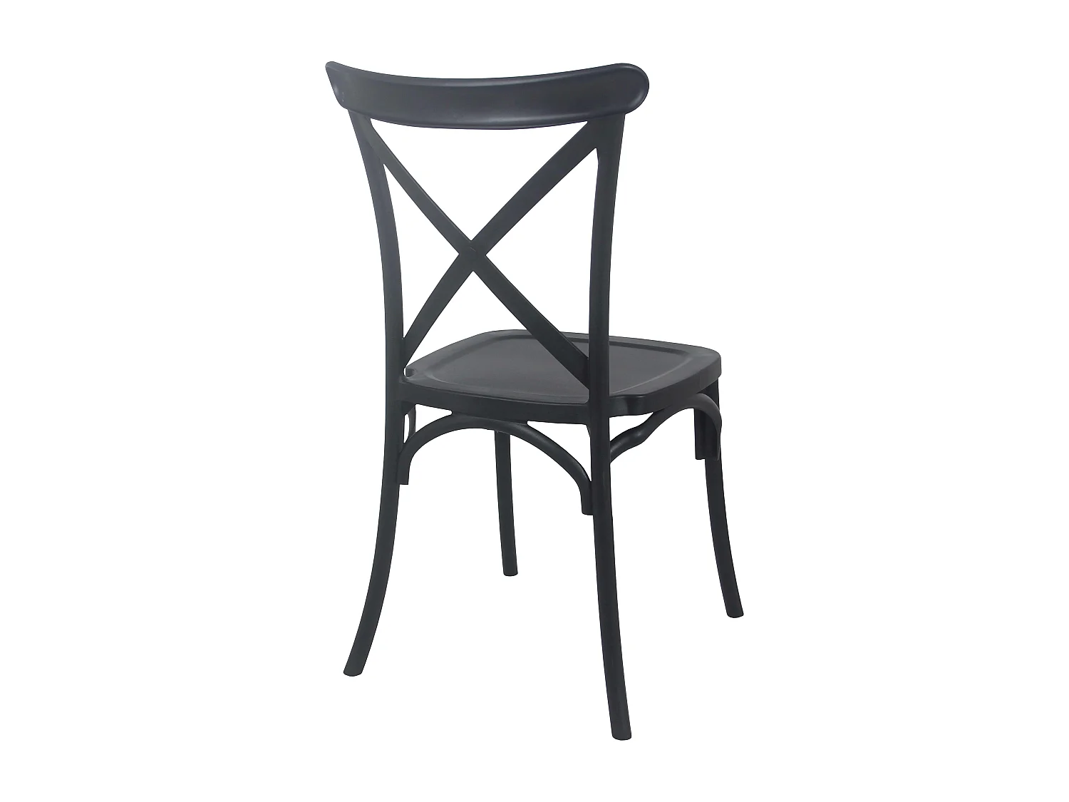 Lot de 4 chaises de terrasse en plastique noir