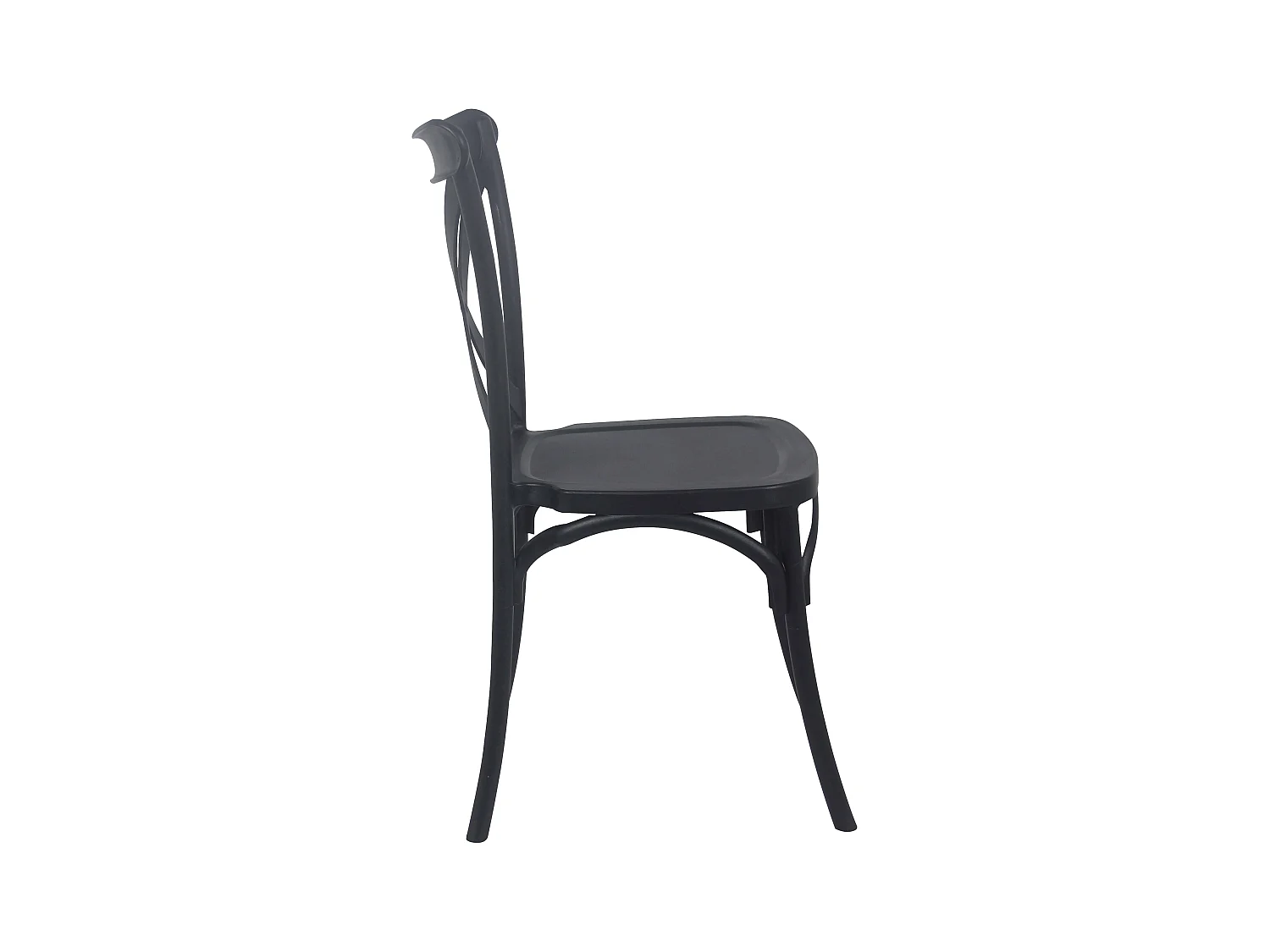 Lot de 4 chaises de terrasse en plastique noir