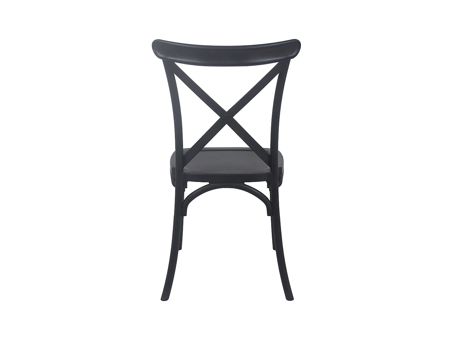 Lot de 4 chaises de terrasse en plastique noir
