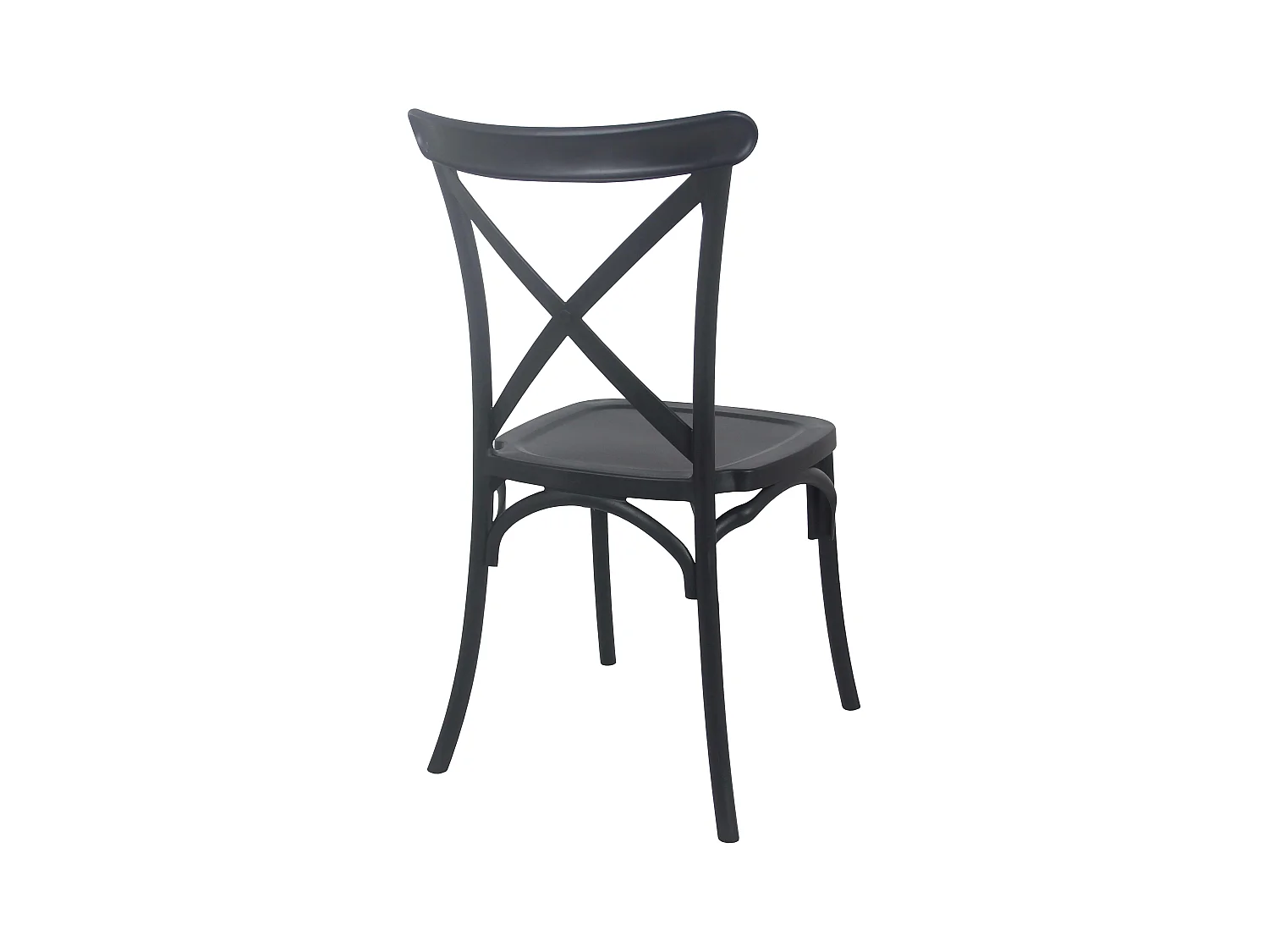 Lot de 4 chaises de terrasse en plastique noir