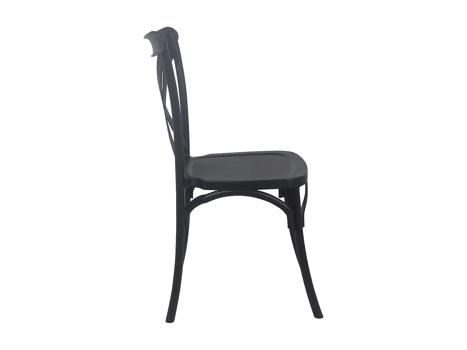 Lot de 4 chaises de terrasse en plastique noir