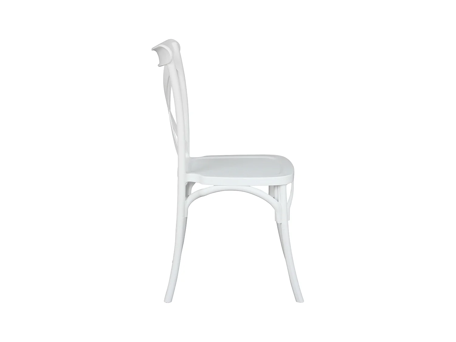 Lot de 4 chaises de terrasse en plastique blanc