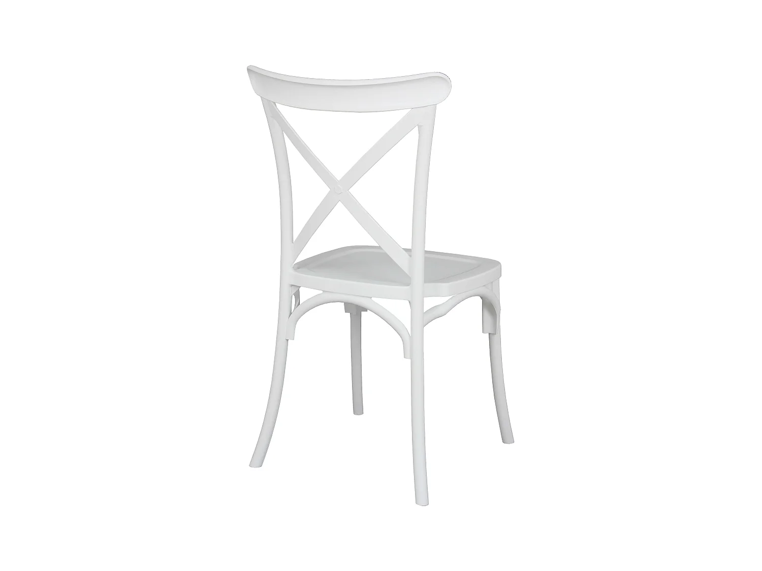 Lot de 4 chaises de terrasse en plastique blanc