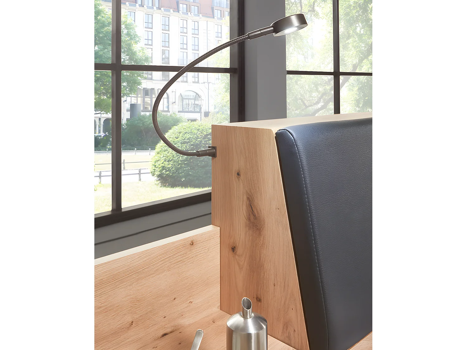 Lit adulte double 180x200 cm King Size + 2 chevets coloris imitation chêne Artisan/graphite