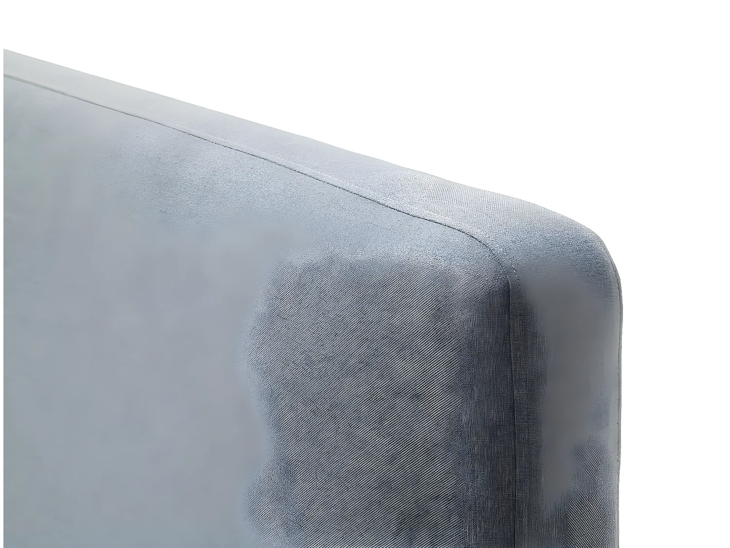 Lit rembourré adulte 140x200cm avec tête de lit en tissu bleu glacier, sommier et coffre