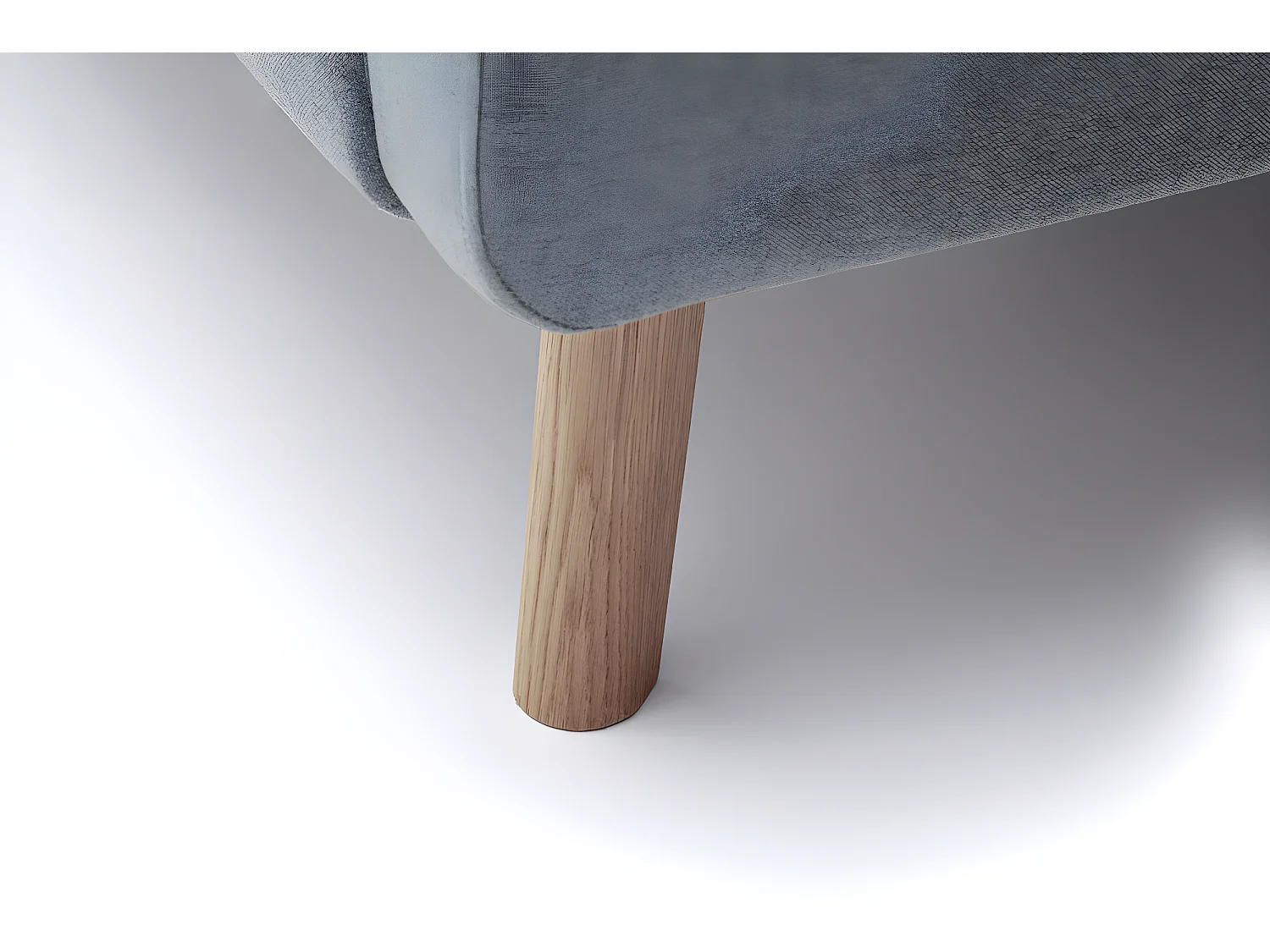 Lit rembourré adulte 140x200cm avec tête de lit en tissu bleu glacier, sommier et coffre