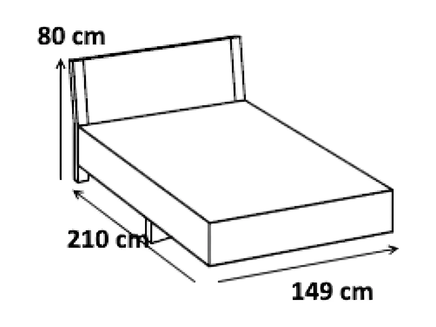 Lit adulte double + 2 chevets coloris imitation chêne poutre/blanc - L. 149 x P. 210 x H. 80 cm