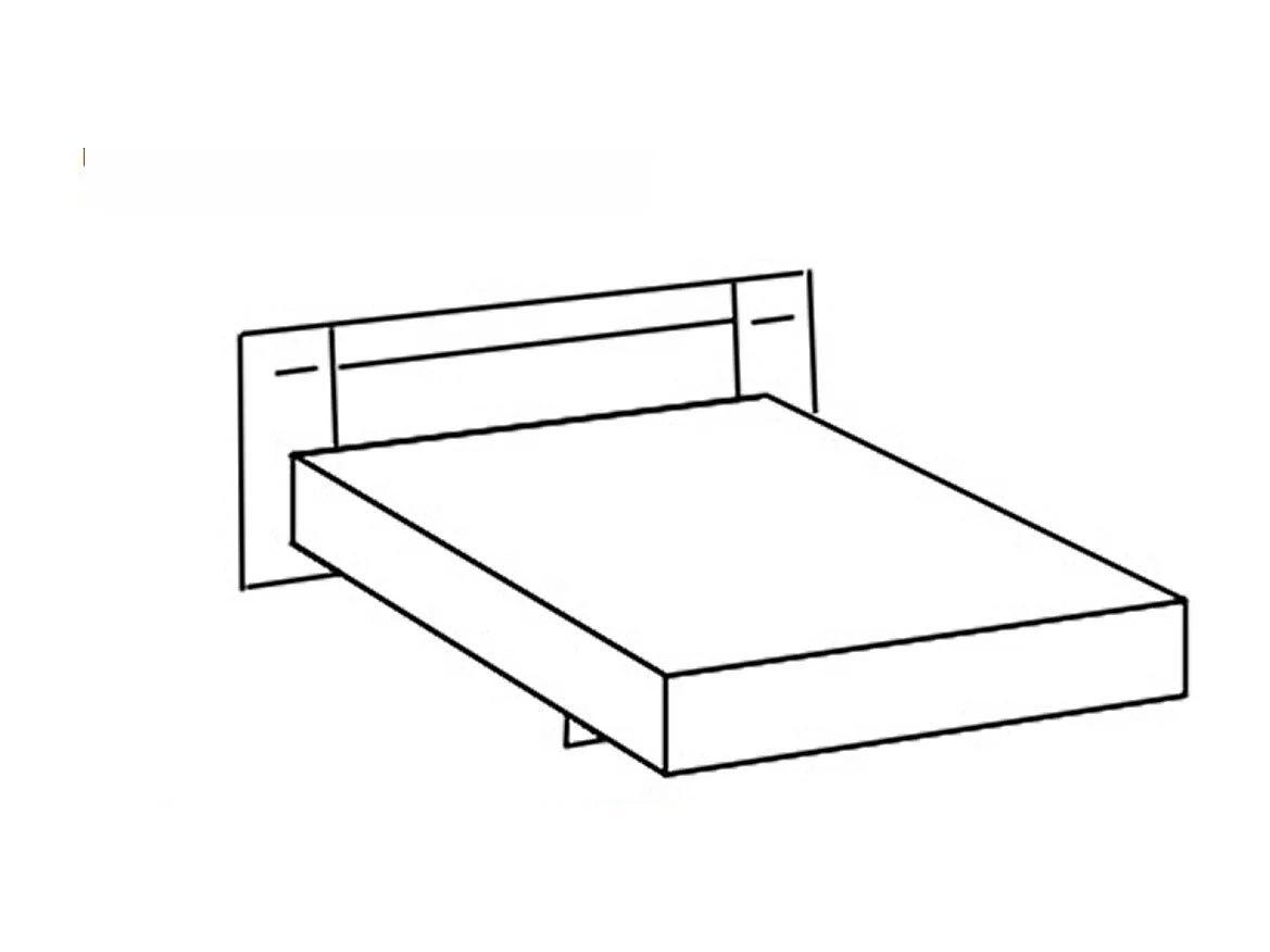 Ensemble Lit adulte avec LED et 2 chevets coloris Imitation chêne Hickory rechampis graphite - 180 x 200 cm