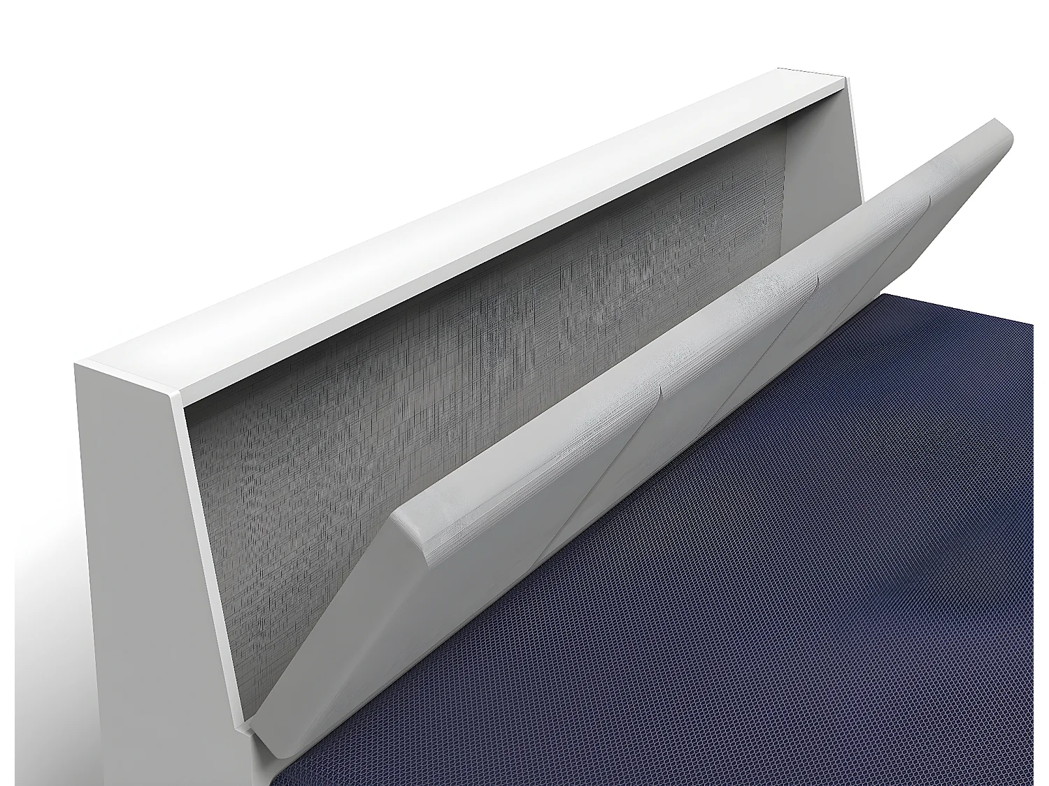 Lit adulte double 180x200 cm + 2 chevets coloris blanc/béton gris clair - L. 289 x P. 210 x H. 92 cm