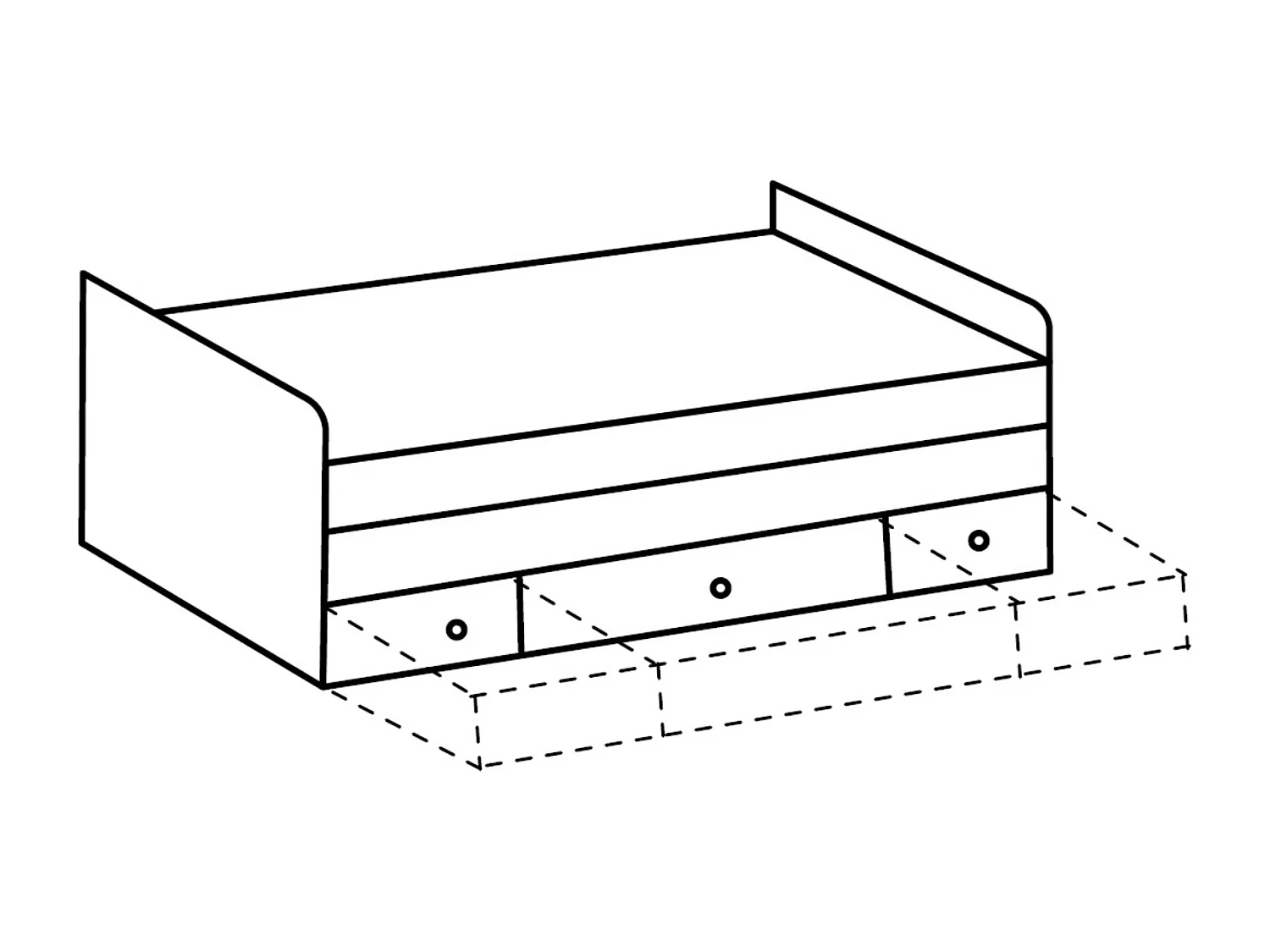 Lit enfant + bureau coloris Imitation chêne San Remo, rechampis blanc