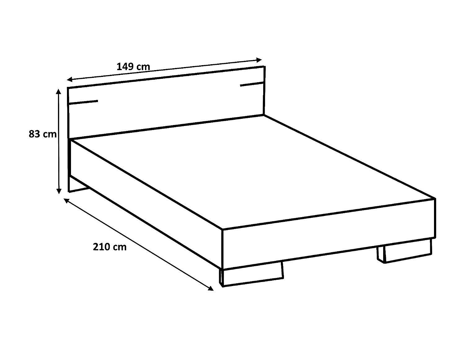 Lit adulte double 140 x 200cm + 2 chevets coloris imitation chêne poutre/chrome brillant