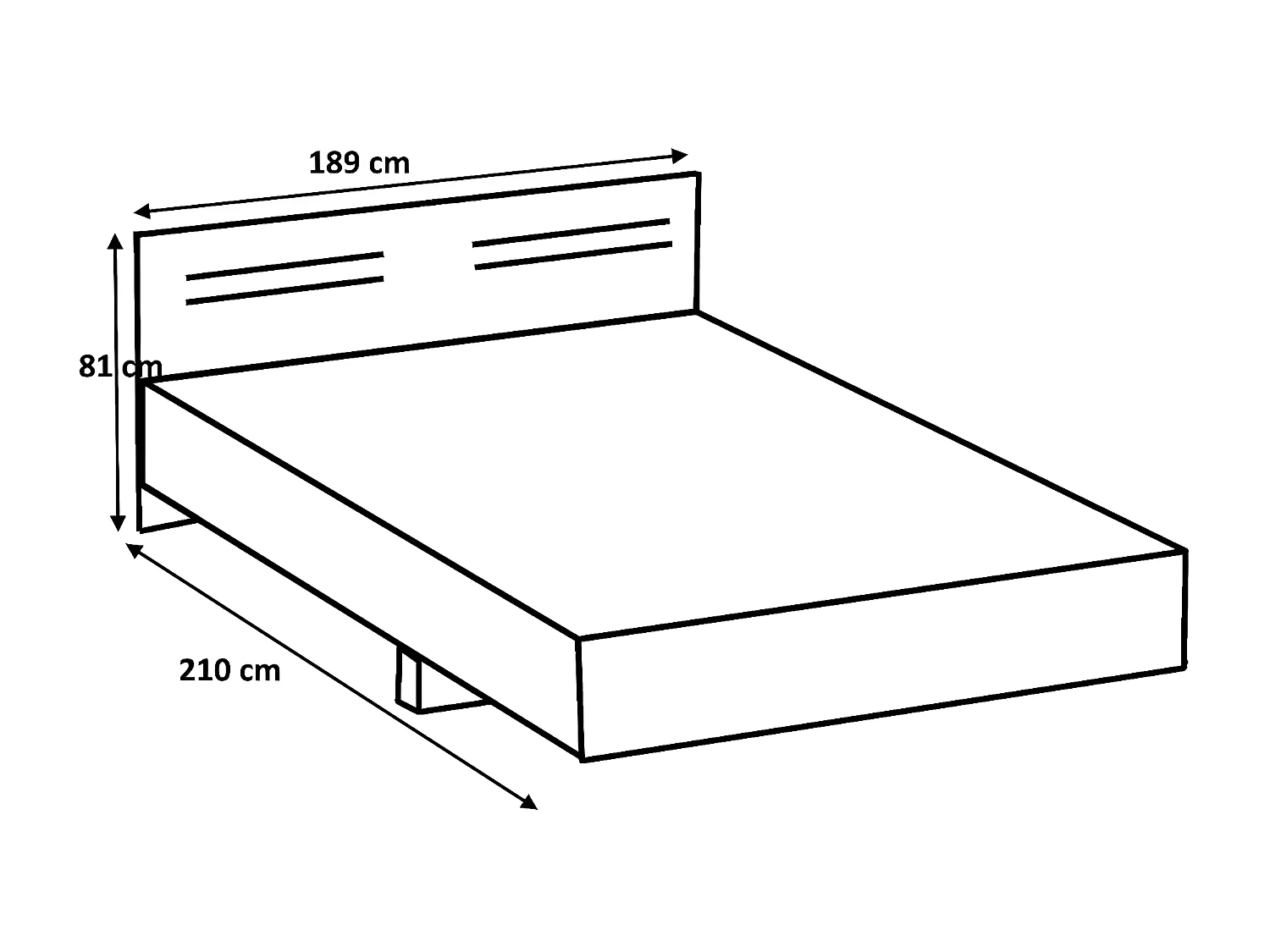 Lit adulte double 180 x 200 + 2 chevets coloris blanc - L. 189 x P. 210 x H. 81 cm