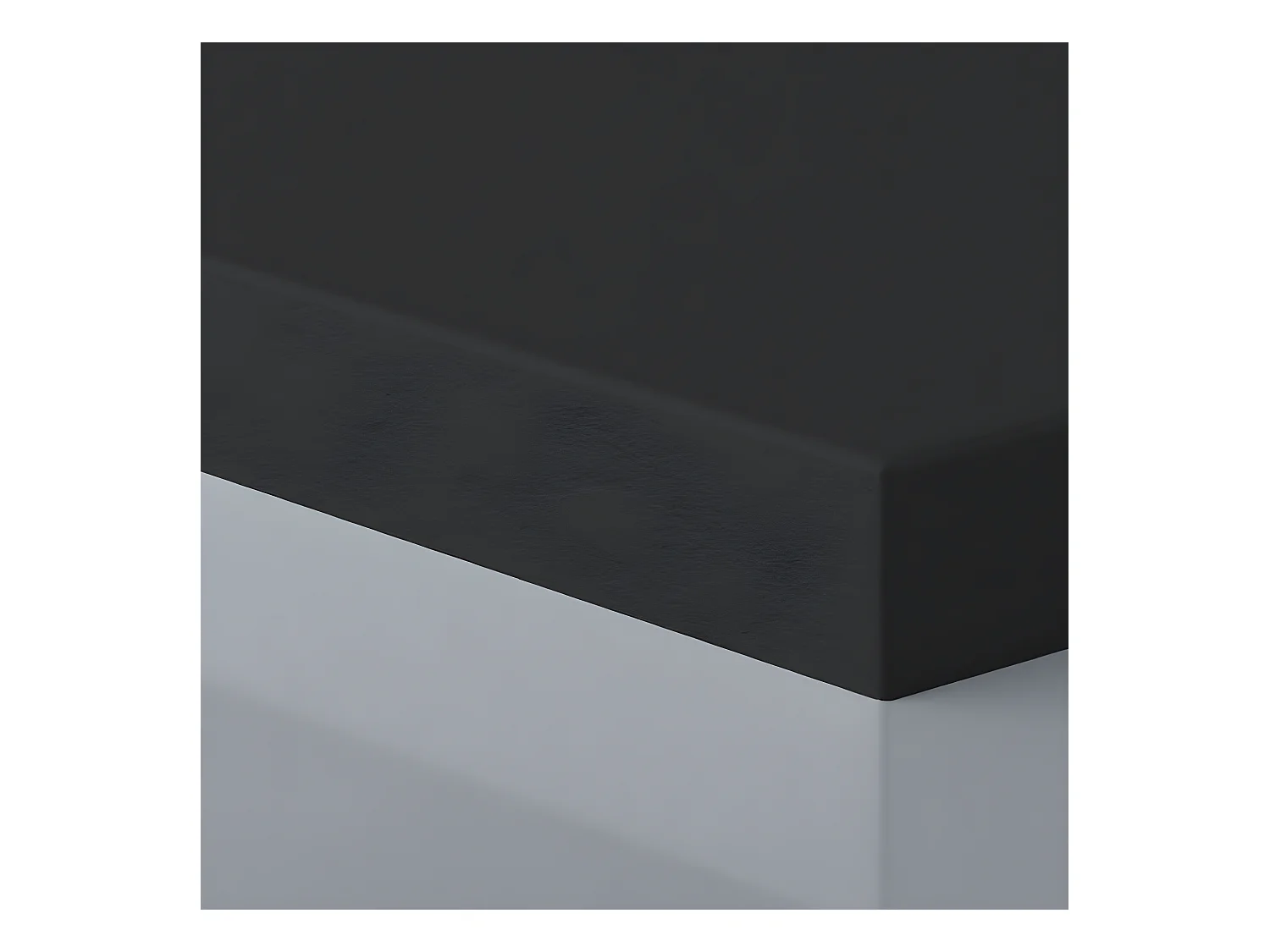 Mineralguss-Duschwanne extra flach PURE Schieferoptik schwarz 80x170 cm Edelstahl in chrom
