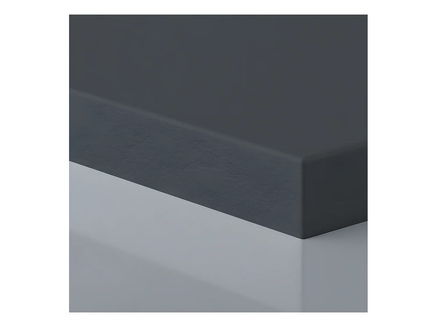 Mineralguss-Duschwanne extra flach PURE Schieferoptik anthrazit 100x200 cm Edelstahl in chrom