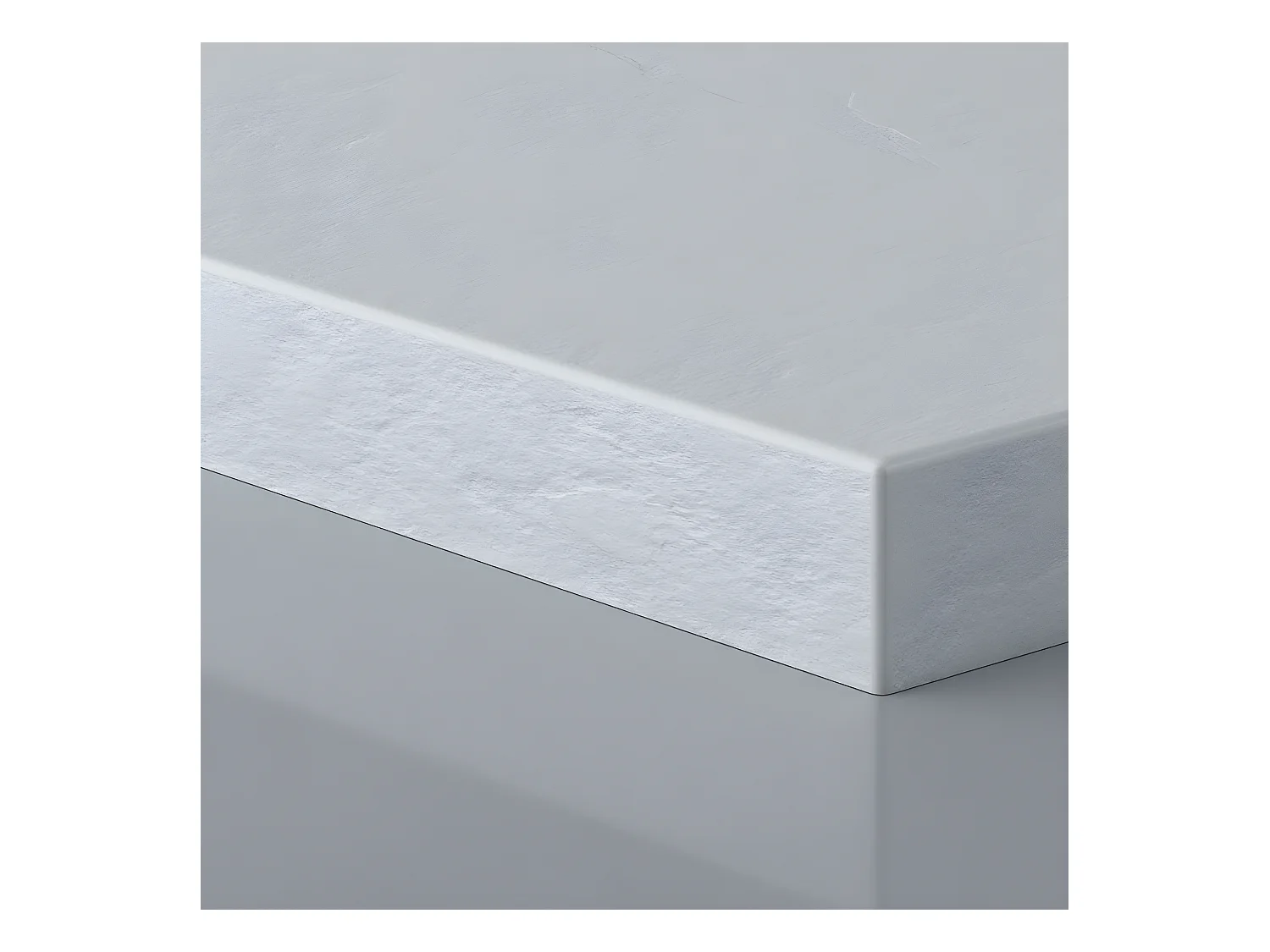 Mineralguss-Duschwanne extra flach PURE Schieferoptik weiß 80x170 cm Edelstahl in chrom