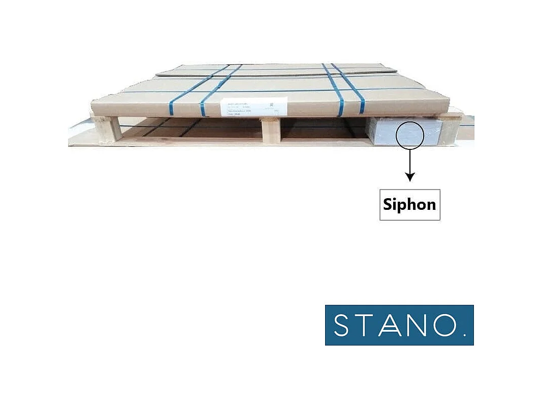 Receveur de douche 80 x 120 cm extra plat PURE en résine surface ardoisée noir Grille inox