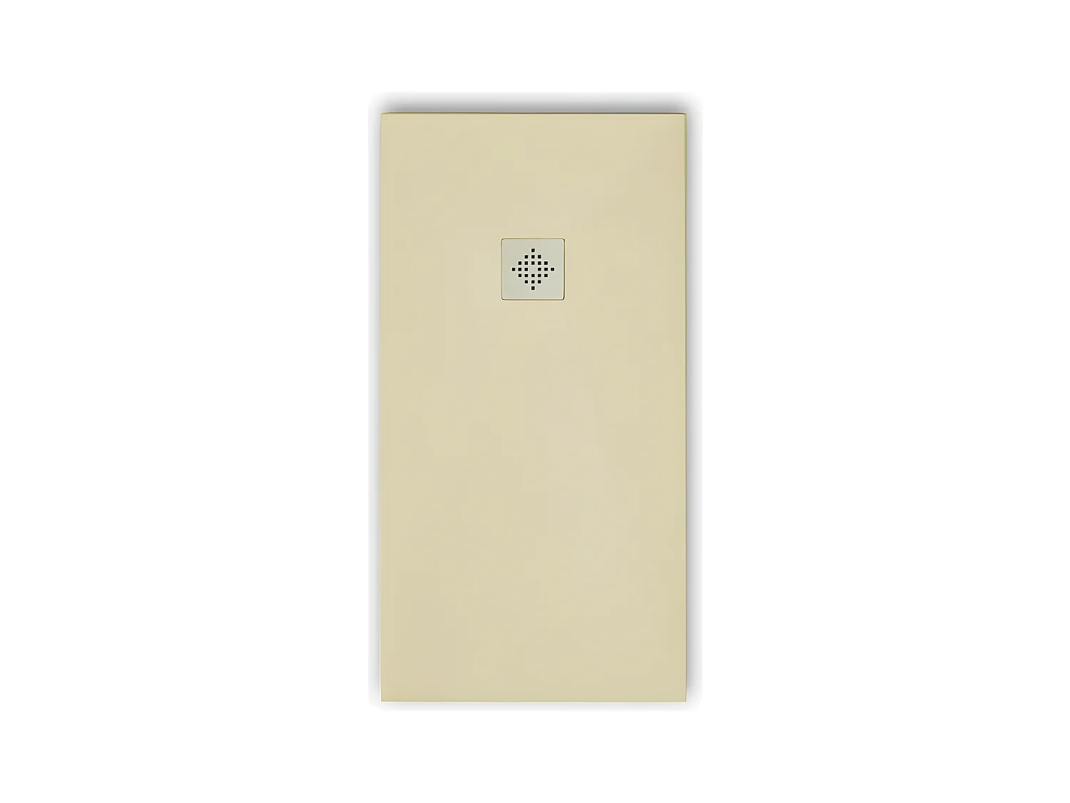 Mineralguss-Duschwanne extra flach PURE Schieferoptik beige 90x110 cm Edelstahl in chrom