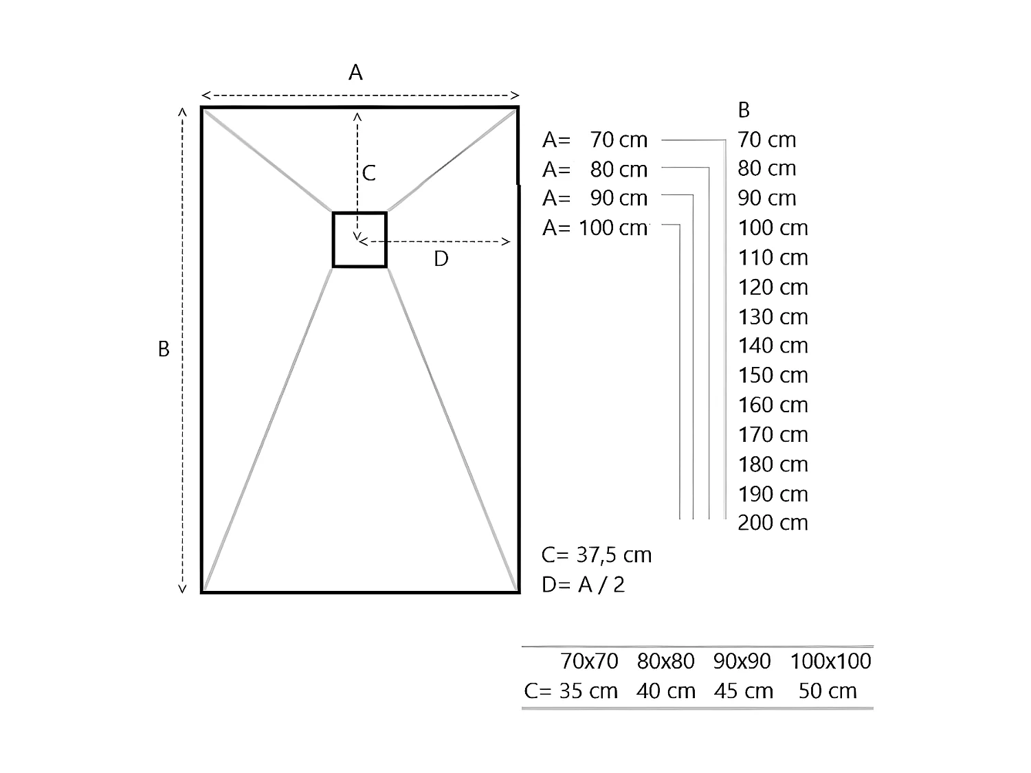 Piatto doccia ultrasottile 90 x 90 cm PURE in resina finitura ardesia grigio