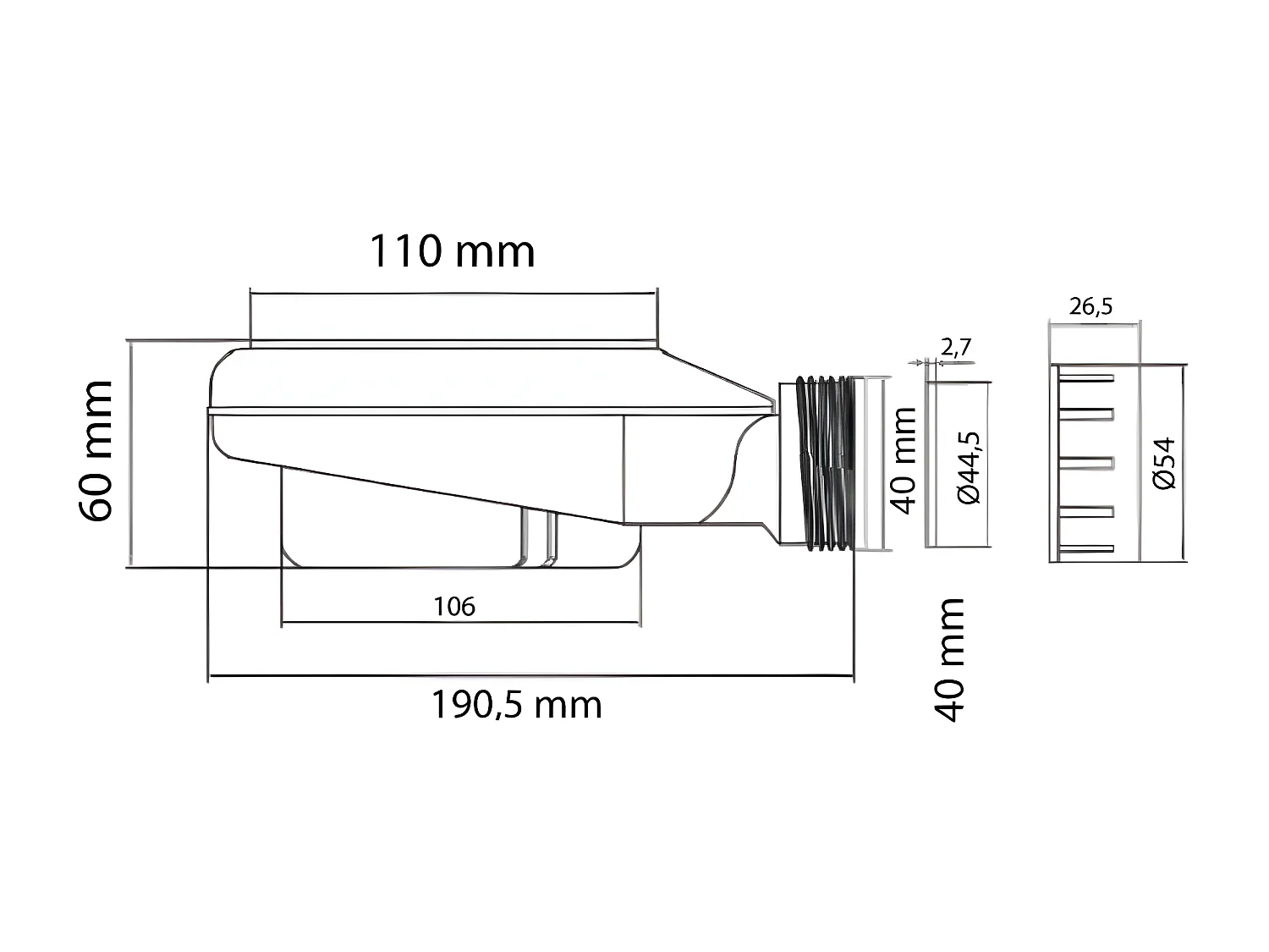 Receveur de douche 70 x 100 cm extra plat PURE en résine surface ardoisée gris Grille inox
