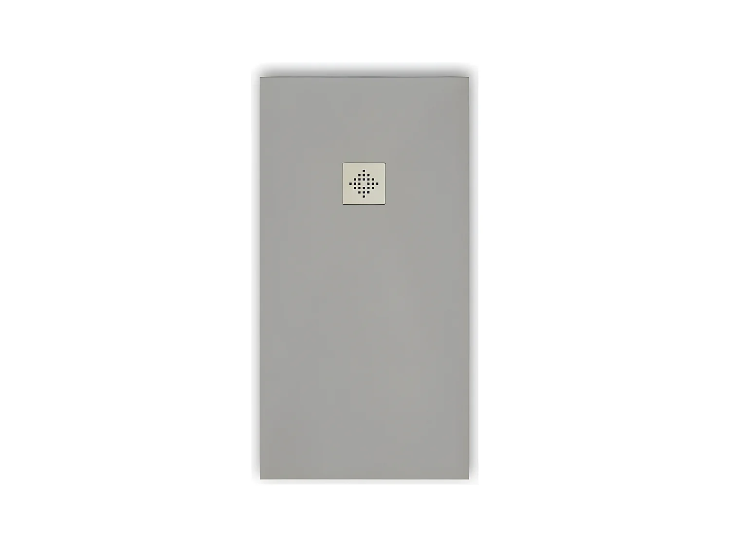 Mineralguss-Duschwanne extra flach PURE Schieferoptik grau 100x160 cm Edelstahl in chrom