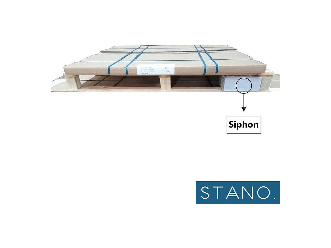 Plato de ducha pizarra PURE GRIS  100x130 cm rejilla inox Rejilla acero inox.