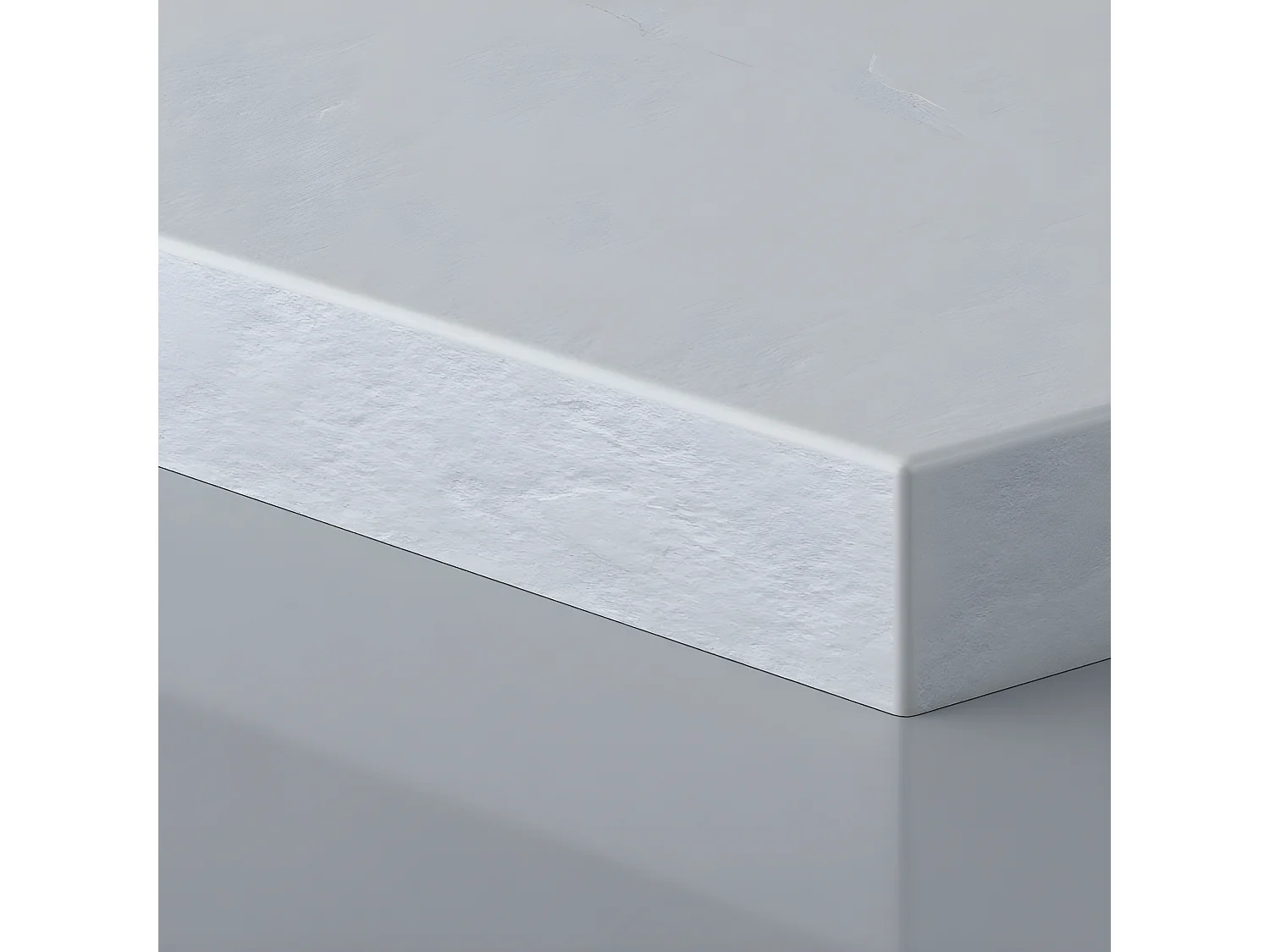 Mineralguss-Duschwanne extra flach PURE Schieferoptik weiß 80x130 cm Edelstahl in chrom