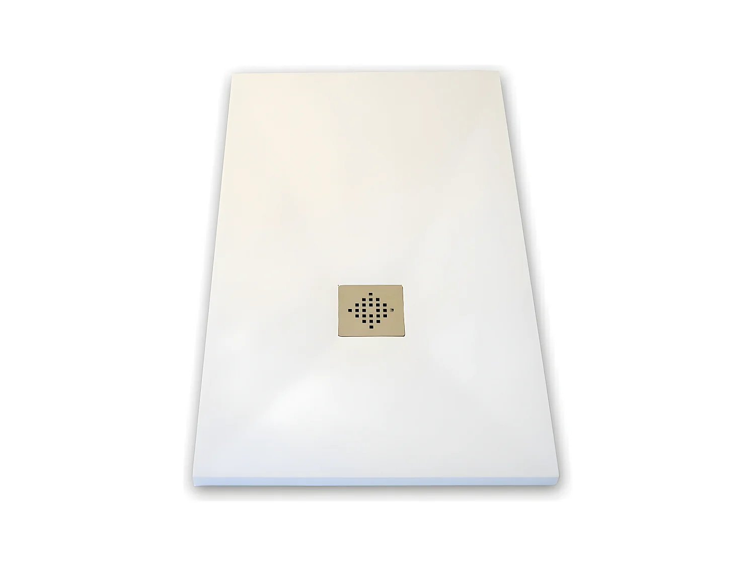 Piatto doccia ultrasottile 80 x 140 cm PURE in resina finitura ardesia bianco