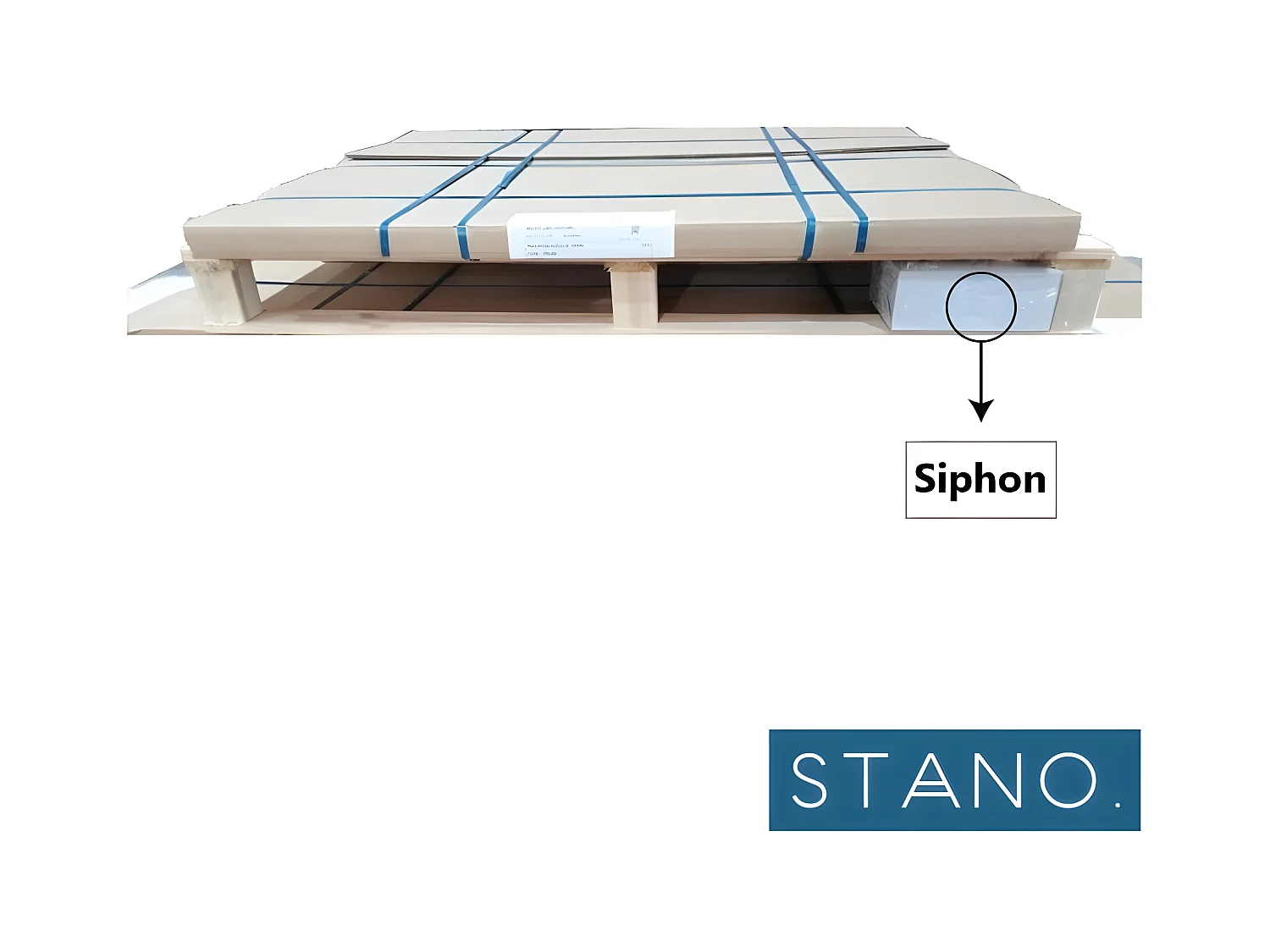 Mineralguss-Duschwanne extra flach PURE Schieferoptik grau 100x120 cm Edelstahl in chrom