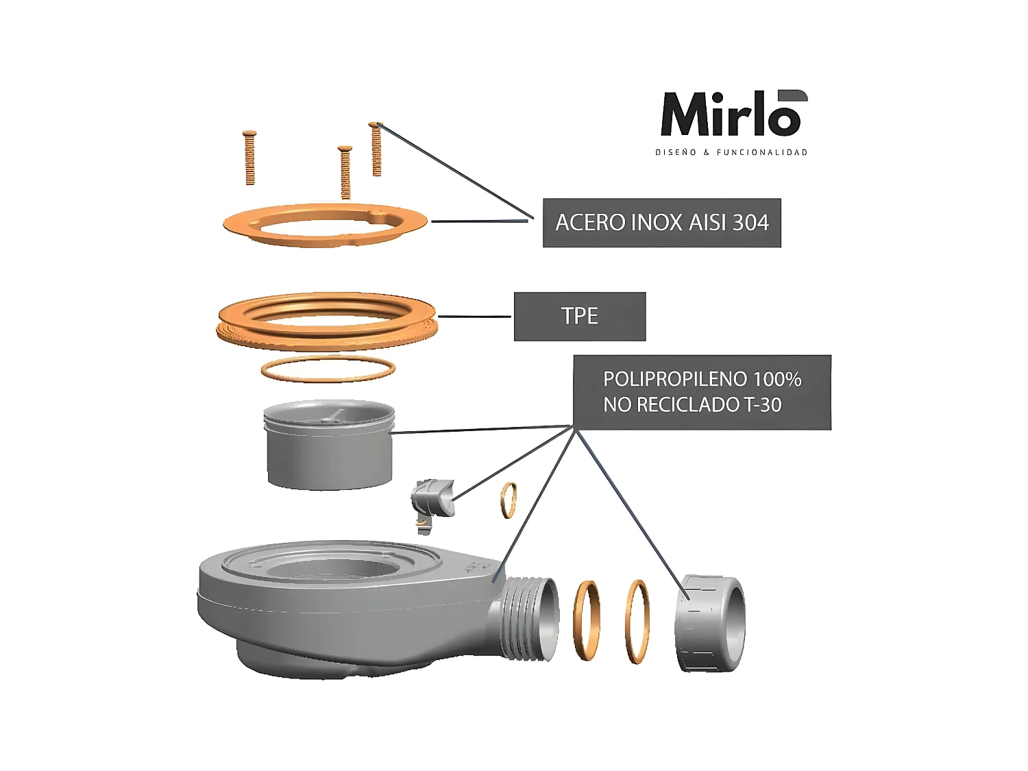 Mineralguss-Duschwanne extra flach PURE Schieferoptik grau 100x120 cm Edelstahl in chrom
