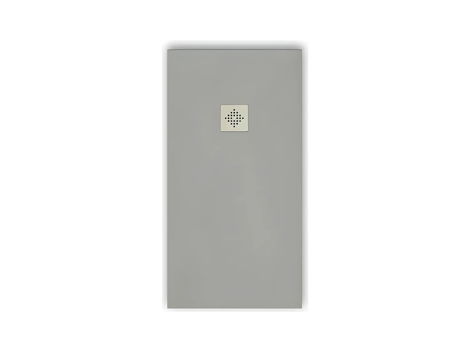 Mineralguss-Duschwanne extra flach PURE Schieferoptik grau 90x170 cm Edelstahl in chrom