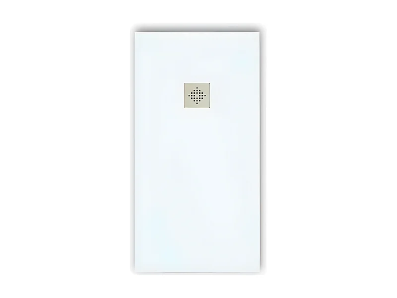 Piatto doccia ultrasottile 70 x 110 cm PURE in resina finitura ardesia bianco