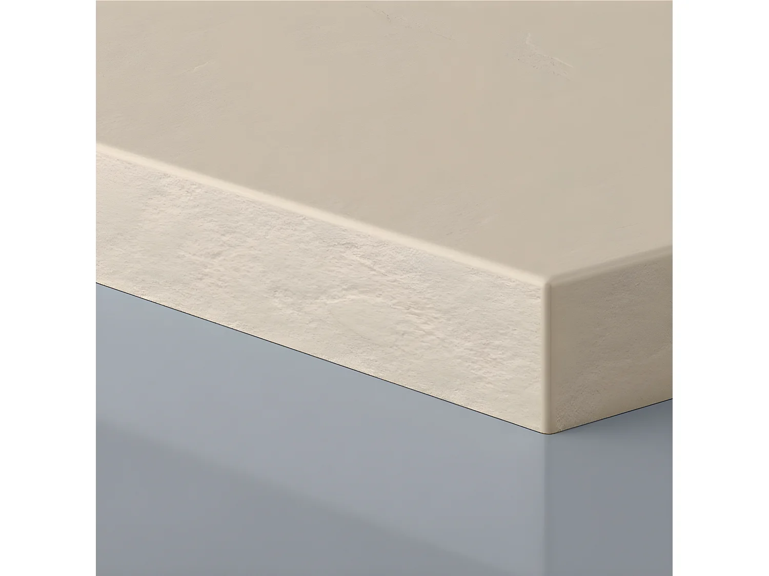 Mineralguss-Duschwanne extra flach PURE Schieferoptik beige 70x170 cm Edelstahl in chrom