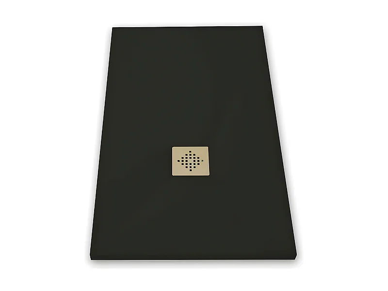 Plato de ducha pizarra PURE NEGRO  90x200 cm rejilla inox