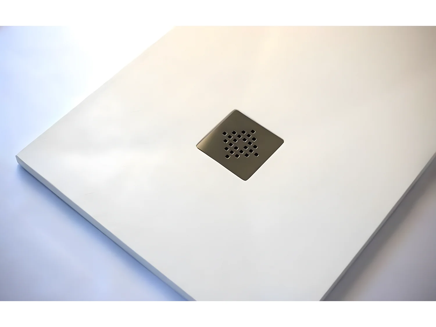 Plato de ducha pizarra PURE BLANCO  80x110 cm rejilla inox