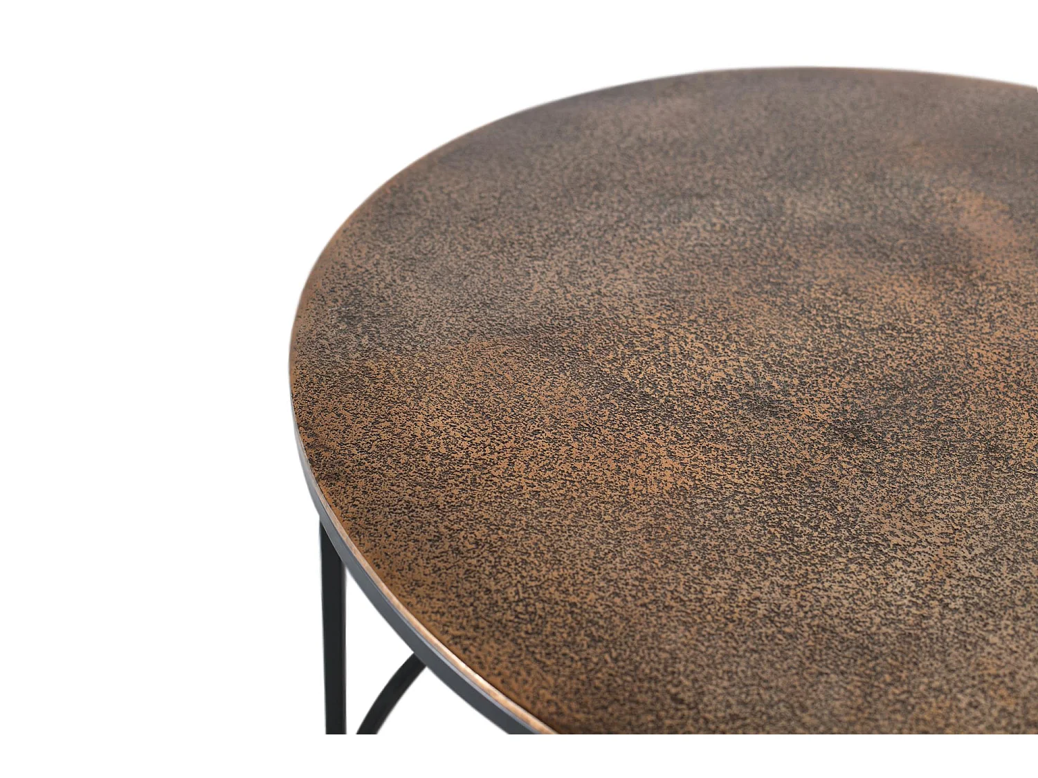 Set de 2 mesas de metal y cobre