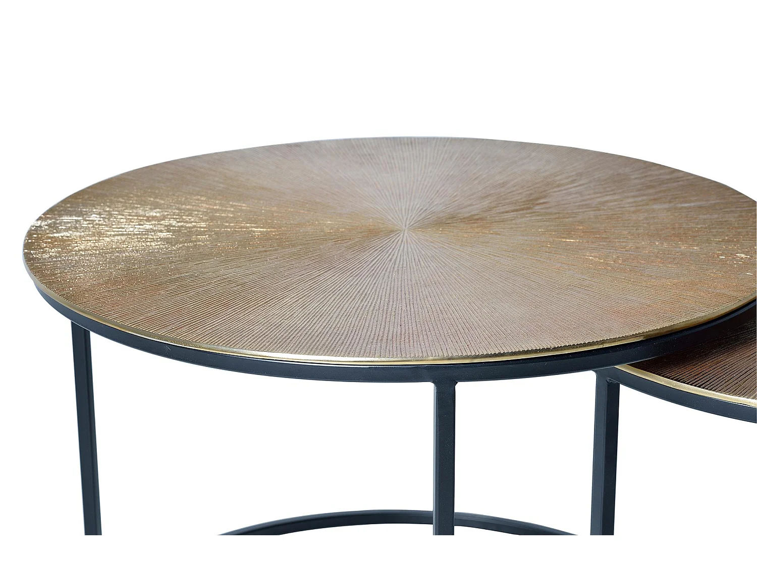 Tables basses en bronze - Grande table : 70 cm, Petite table : 60 cm - Style industriel - 47 x 70 x 70 cm
