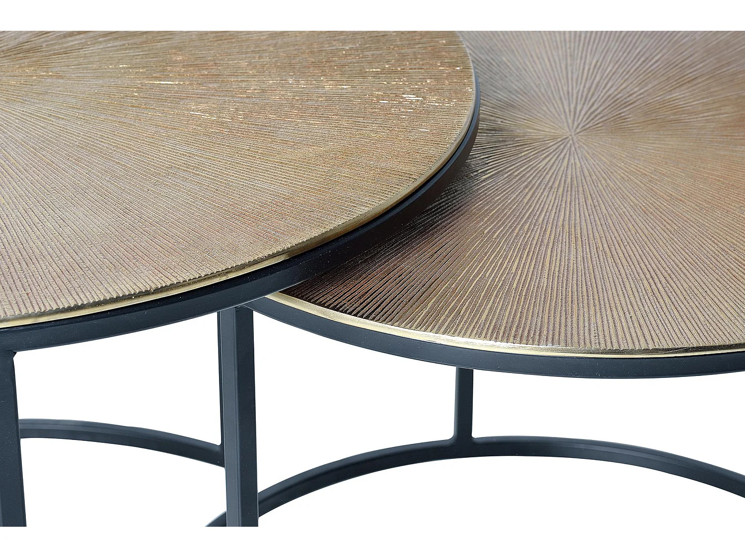 Tables basses en bronze - Grande table : 70 cm, Petite table : 60 cm - Style industriel - 47 x 70 x 70 cm