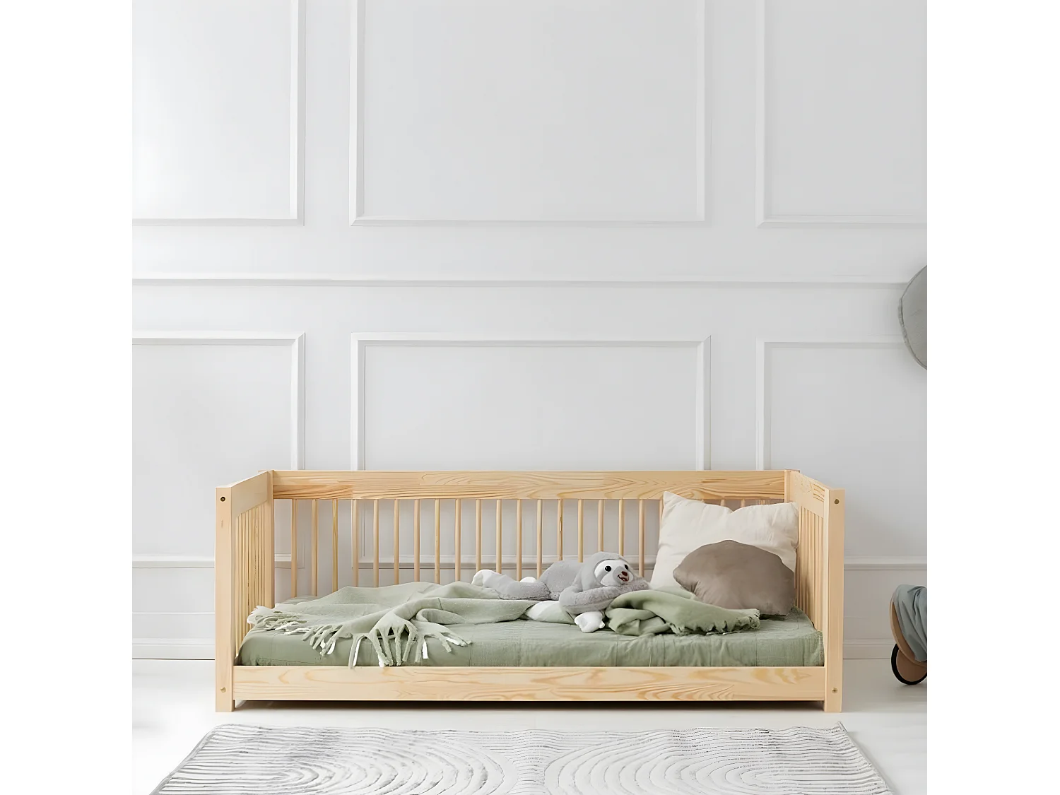 Lit banquette 70x140 sommier inclus Perrine Bois