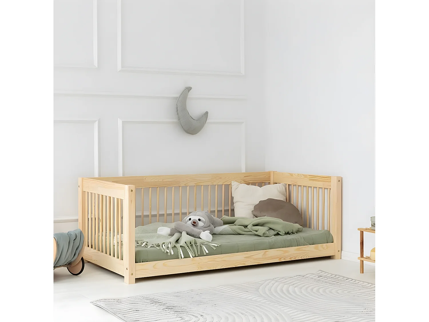 Lit banquette 70x140 sommier inclus Perrine Bois