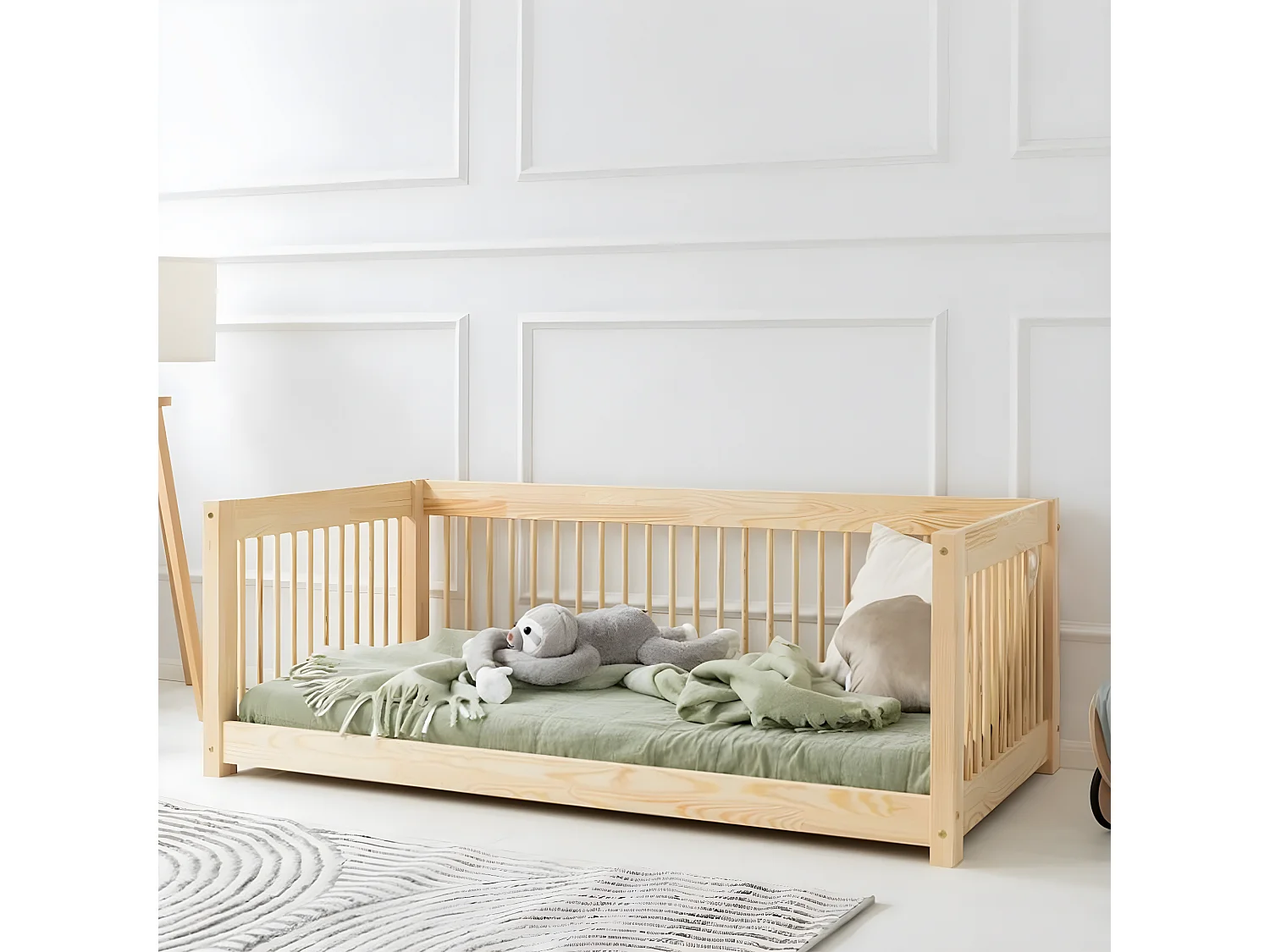Banco-cama 90x200 incluindo base de ripas Perrine Wood