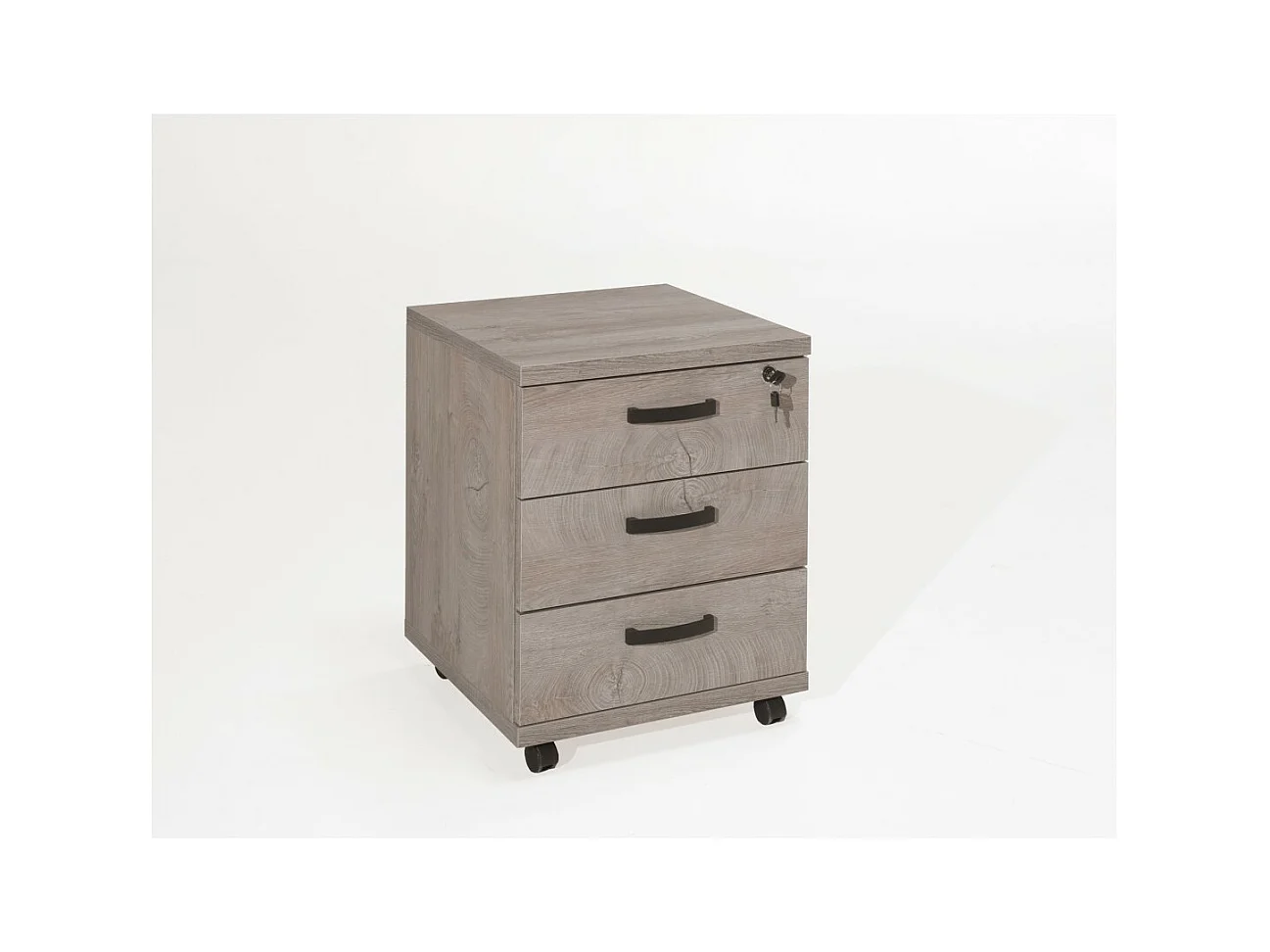 Caisson de rangement bureau 3 tiroirs coloris chêne brut | Collection YUKON | Meublorama