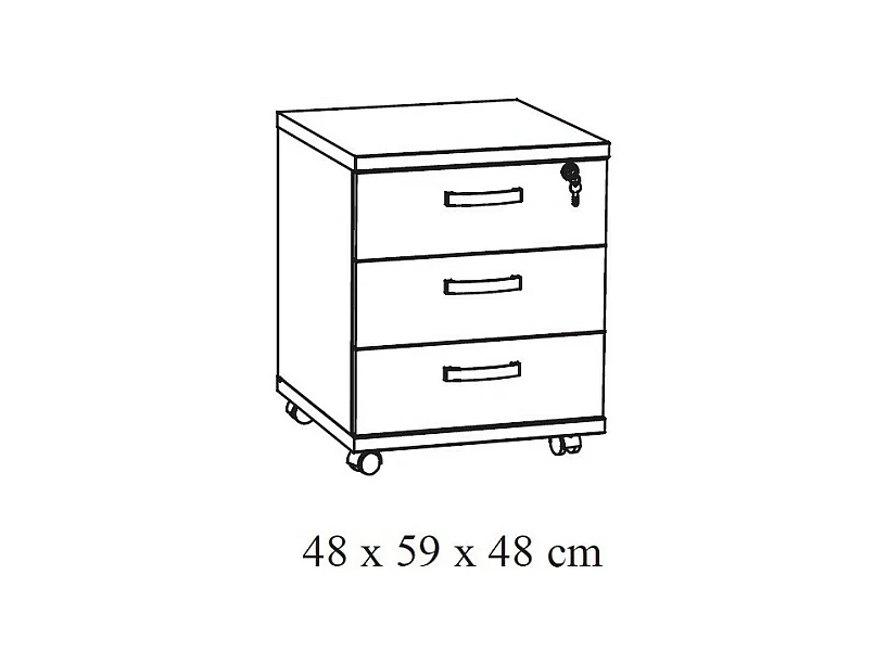 Caisson de rangement bureau 3 tiroirs coloris chêne brut | Collection YUKON | Meublorama