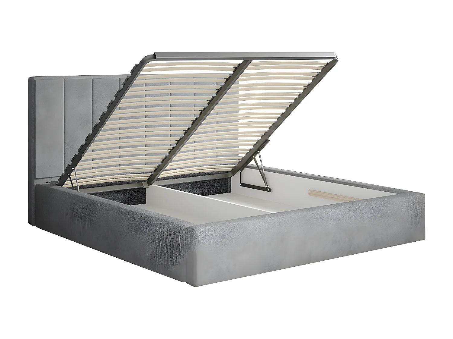 Lit coffre 160x200 sommier inclus Brook Gris