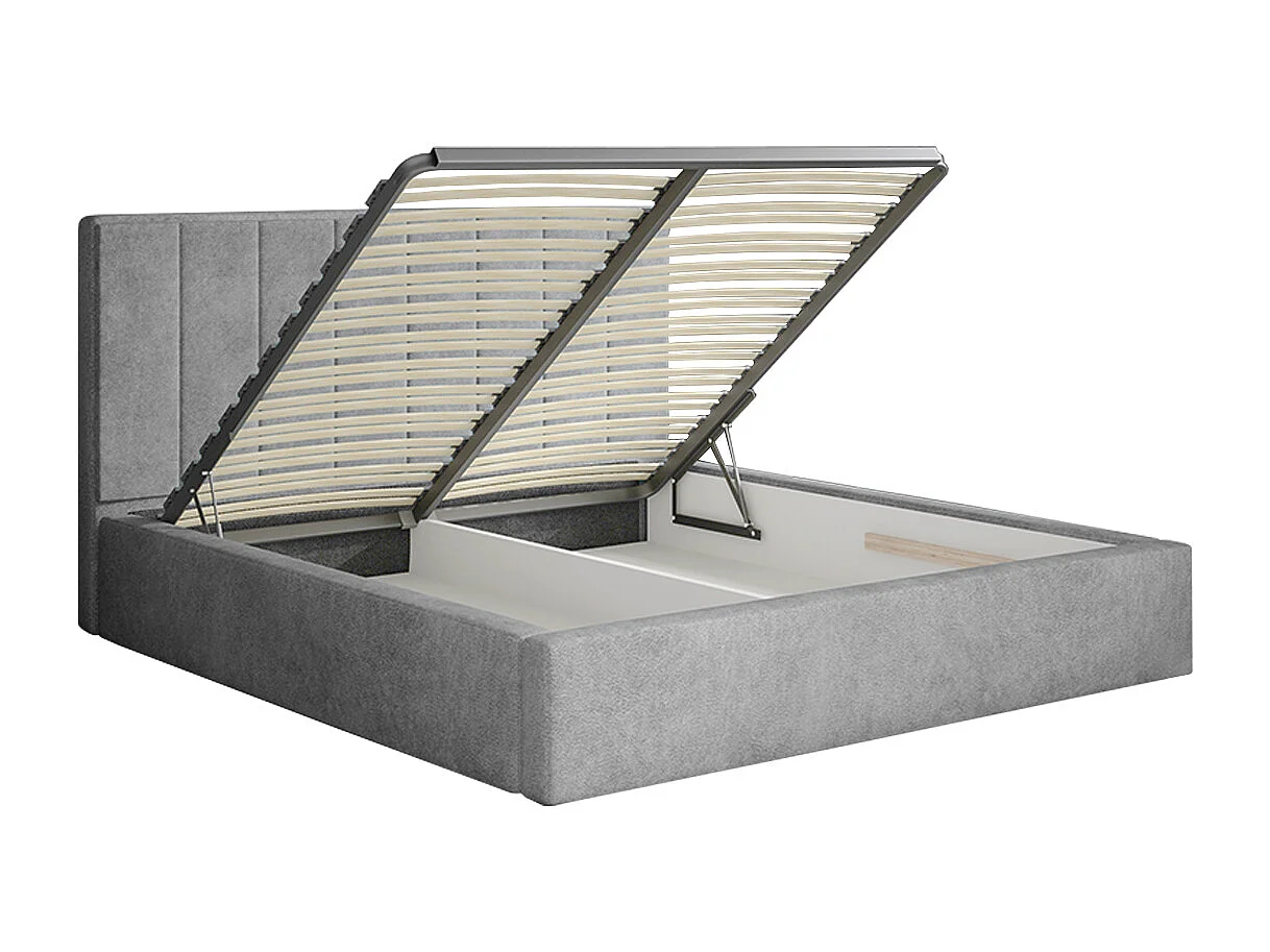 Lit coffre 160x200 sommier inclus Brook Gris